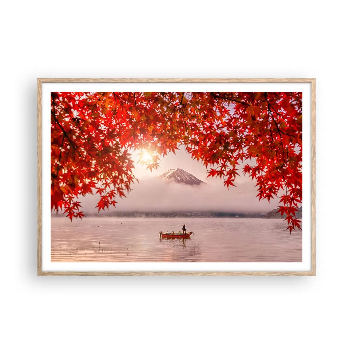 Poster in einem Rahmen aus heller Eiche - Im japanischen Klima - 100x70 cm