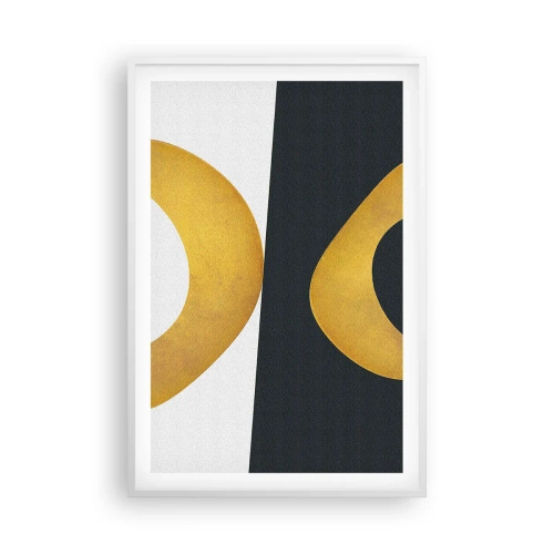 Poster in einem weißen Rahmen - Erstens: Gold - 61x91 cm