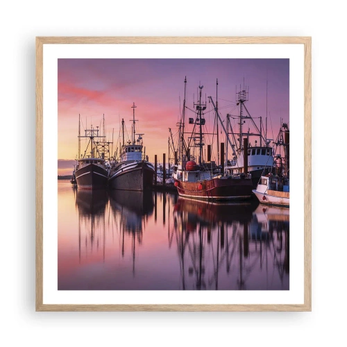Poster in einem Rahmen aus heller Eiche - Vor dem nächsten Tag - 60x60 cm