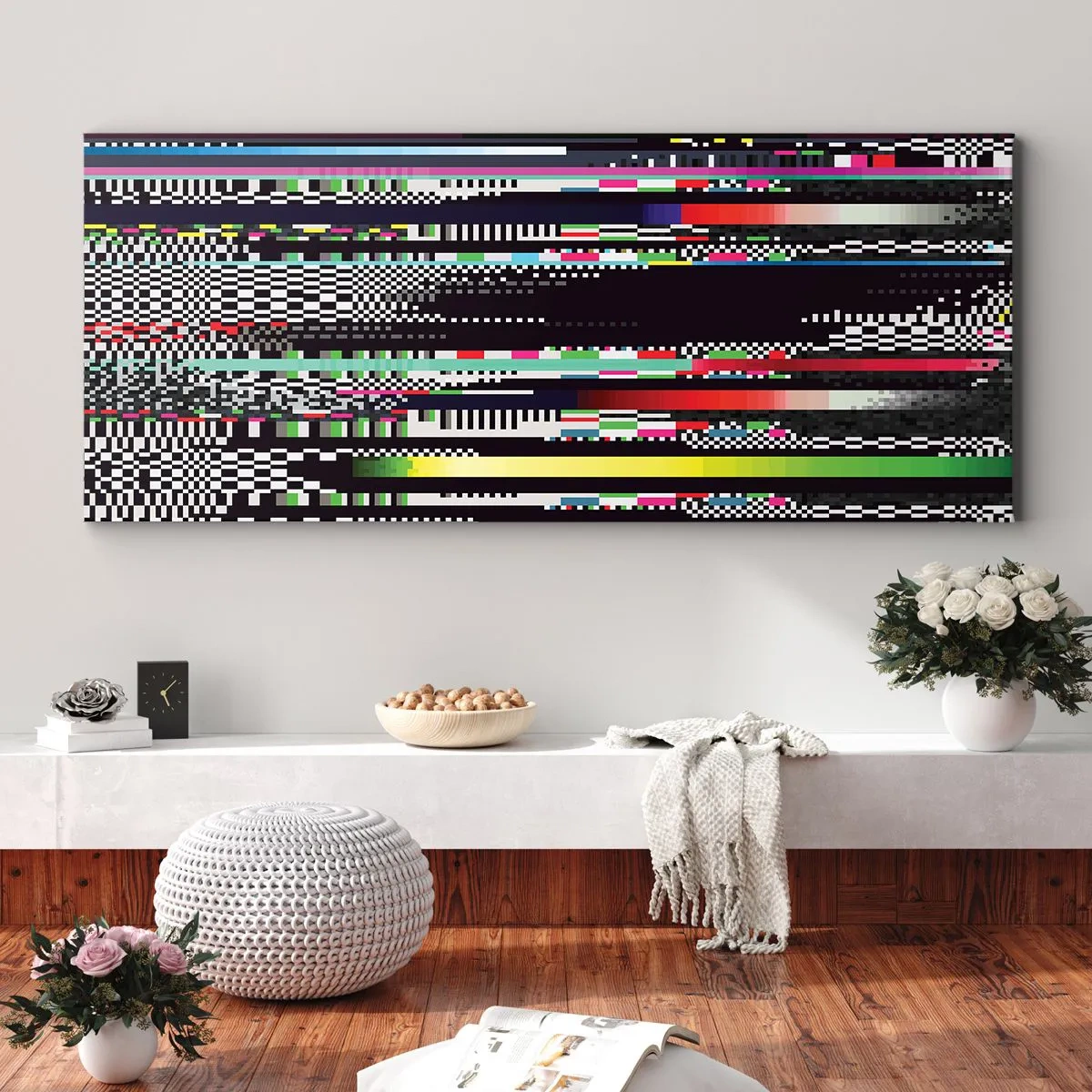 Bild auf Leinwand - Leinwandbild - Das Kontrollbild der Realität - 90x30 cm