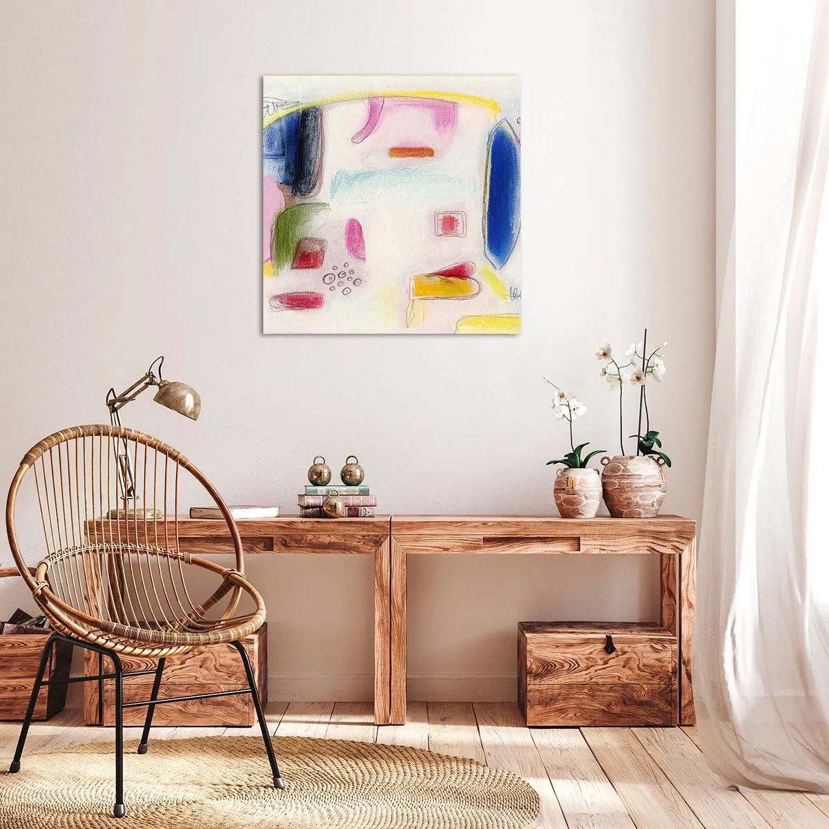 Bild auf Leinwand - Leinwandbild - Eher konvex als konkav oder flach - 60x60 cm