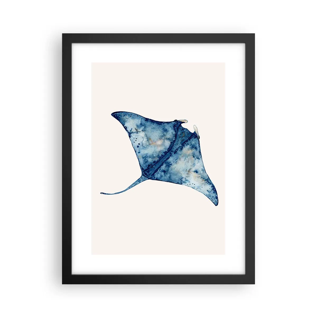 Poster in einem schwarzem Rahmen - Leben im Blau - 30x40 cm
