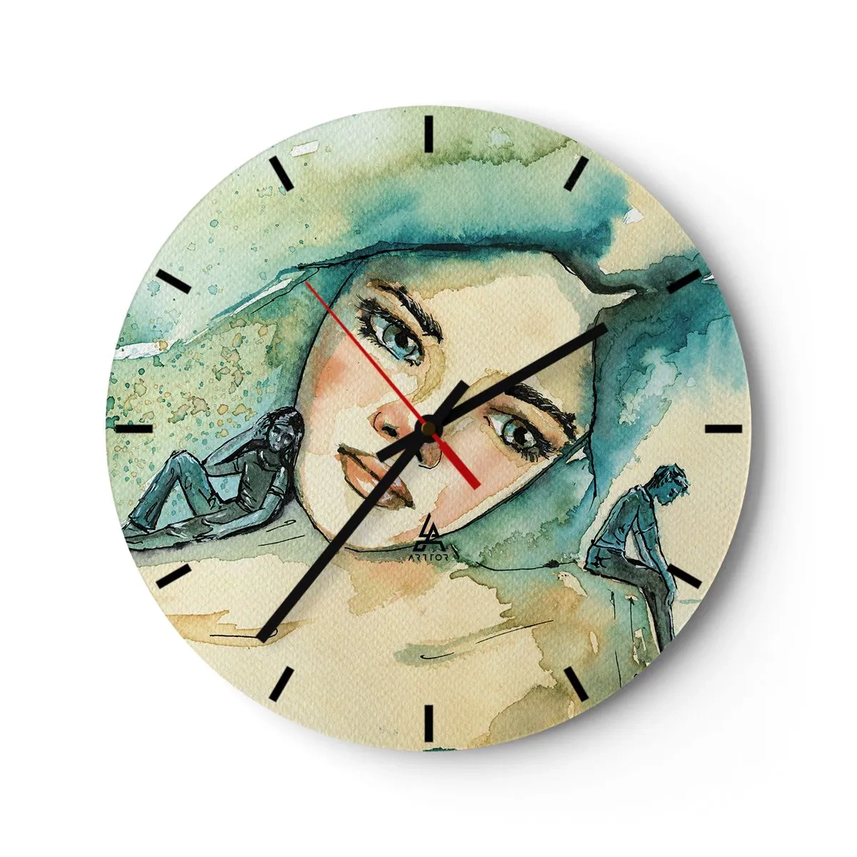 Wanduhr - Glasuhr - Bin ich blau? - 40x40 cm