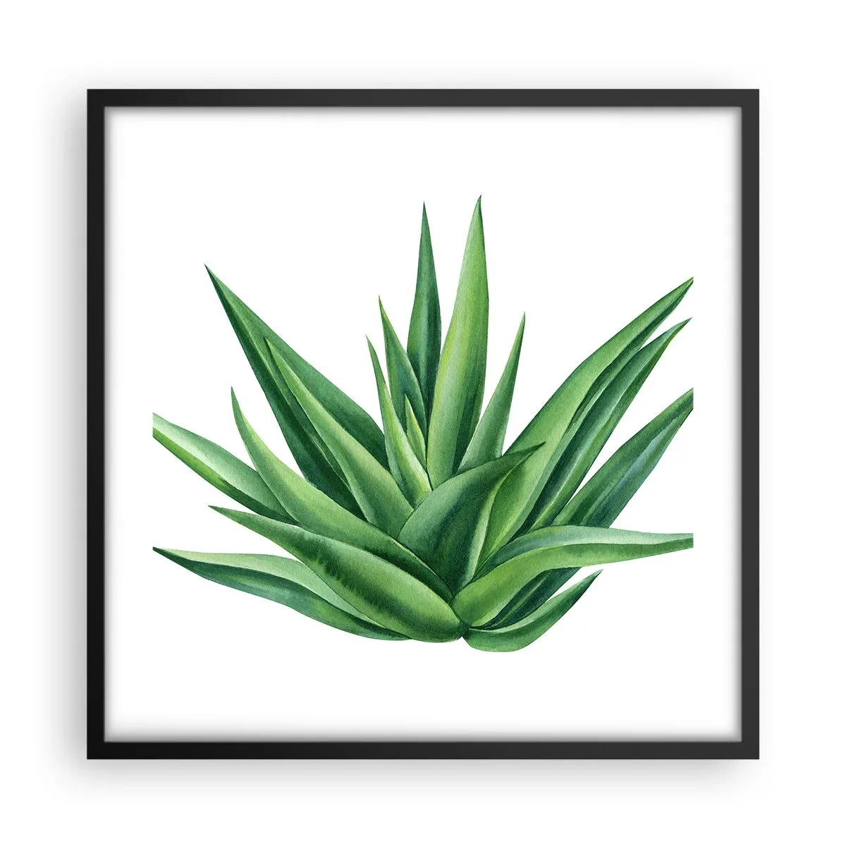 Poster in einem schwarzem Rahmen - Grün – Kraft – Leben - 50x50 cm