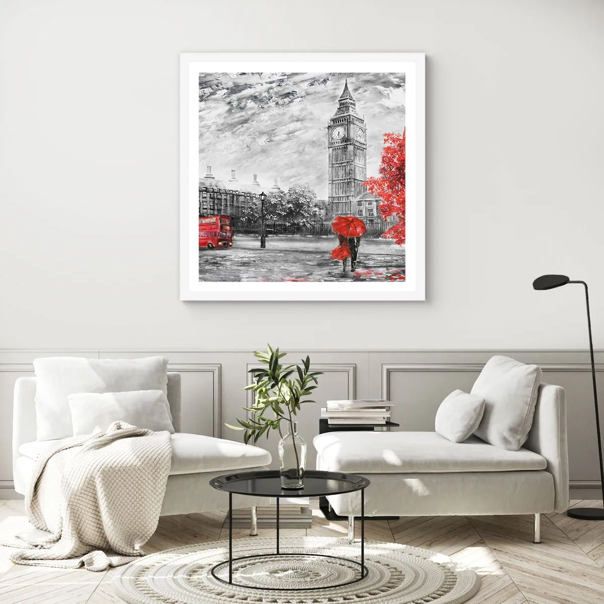 Poster in einem weißen Rahmen - Ein aufregender Tag - 30x30 cm