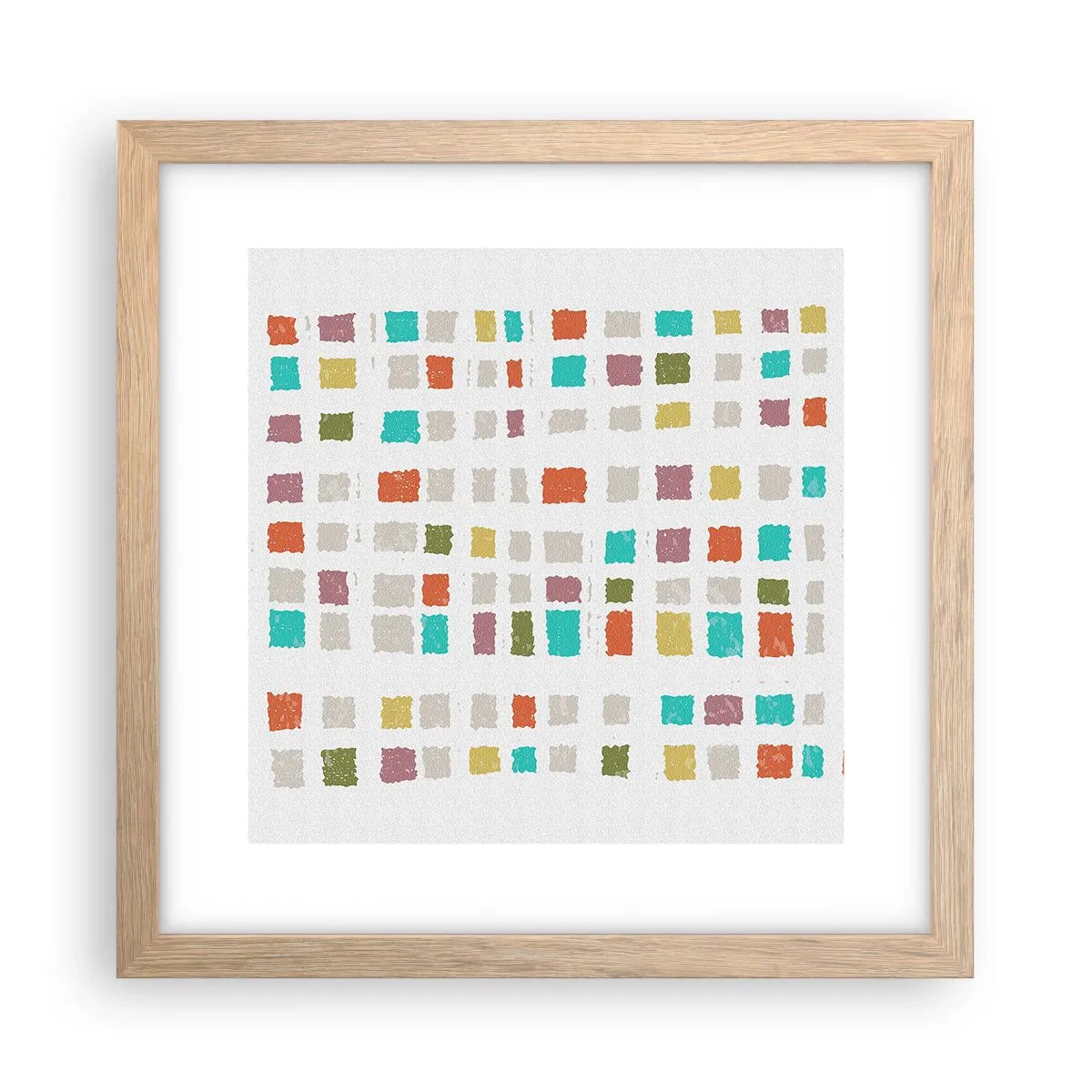 Poster in einem Rahmen aus heller Eiche - Unbekanntes Spiel - 30x30 cm