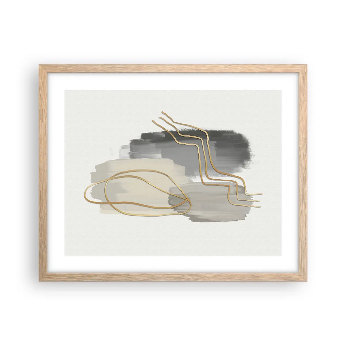 Poster in einem Rahmen aus heller Eiche - Dauer und Bewegung - 50x40 cm