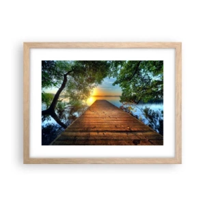 Poster in einem Rahmen aus heller Eiche - Nimm dir Zeit, setz dich hin - 40x30 cm