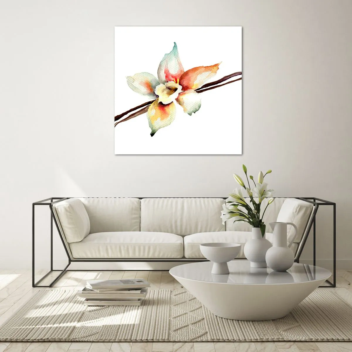 Glasbild - Bild auf glas - Süße mit Farbe verschüttet - 60x60 cm