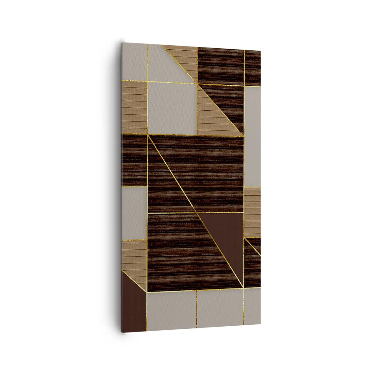 Bild auf Leinwand - Leinwandbild - Ein Mosaik aus Braun und Gold - 65x120 cm