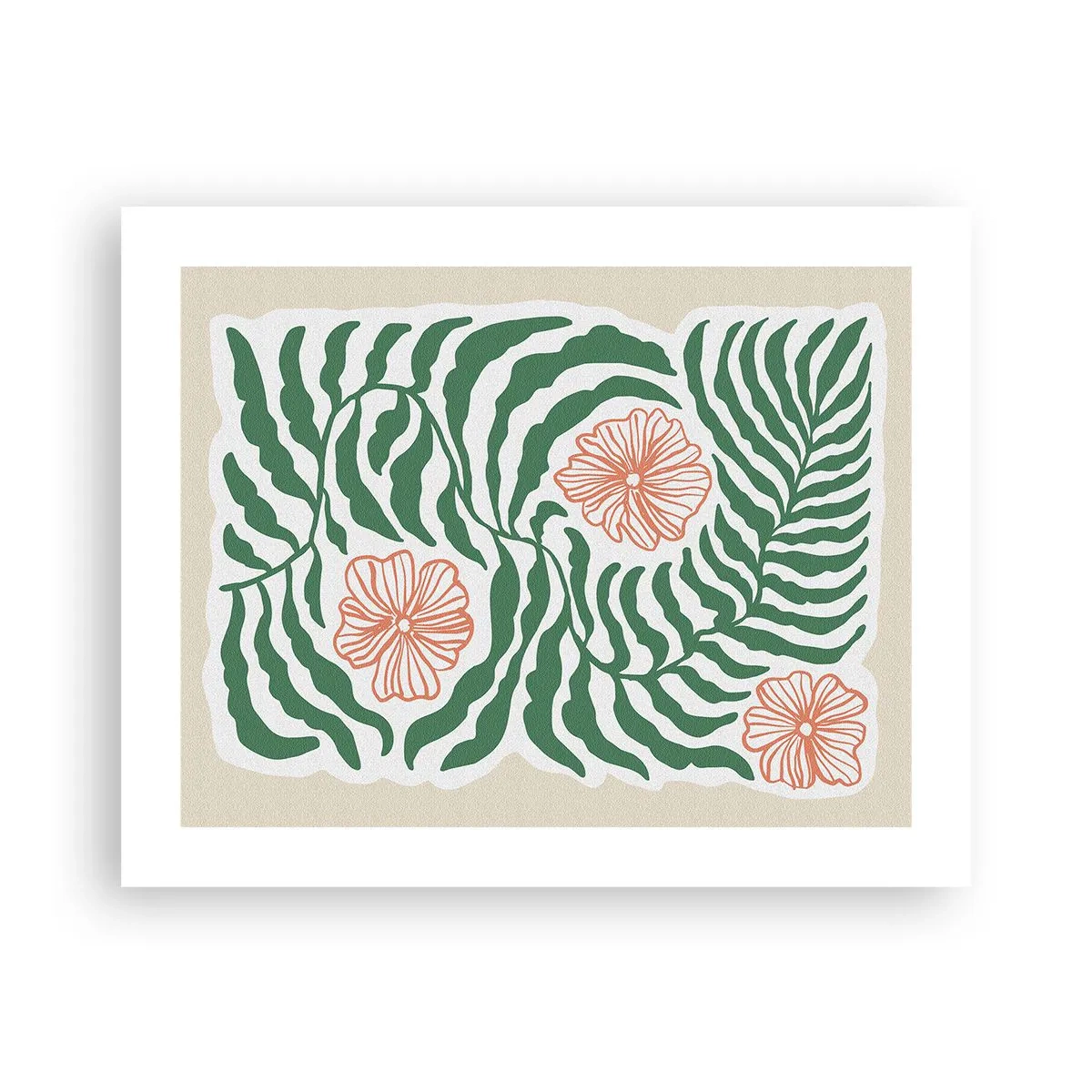 Poster - Aufgeblüht in Grün - 50x40 cm