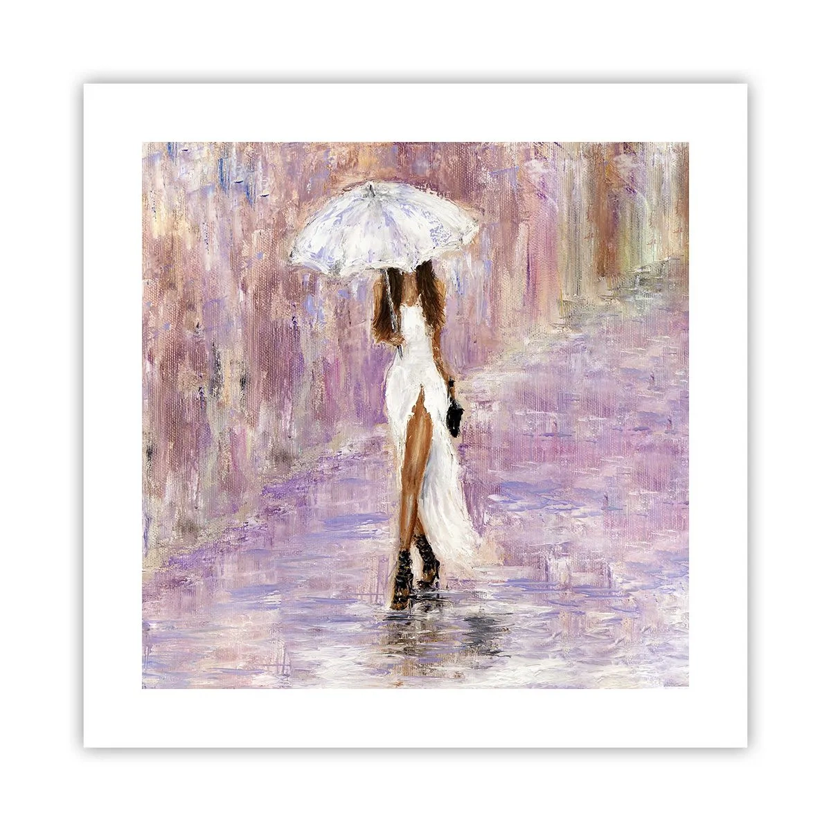 Poster - Im lila Regen - 40x40 cm