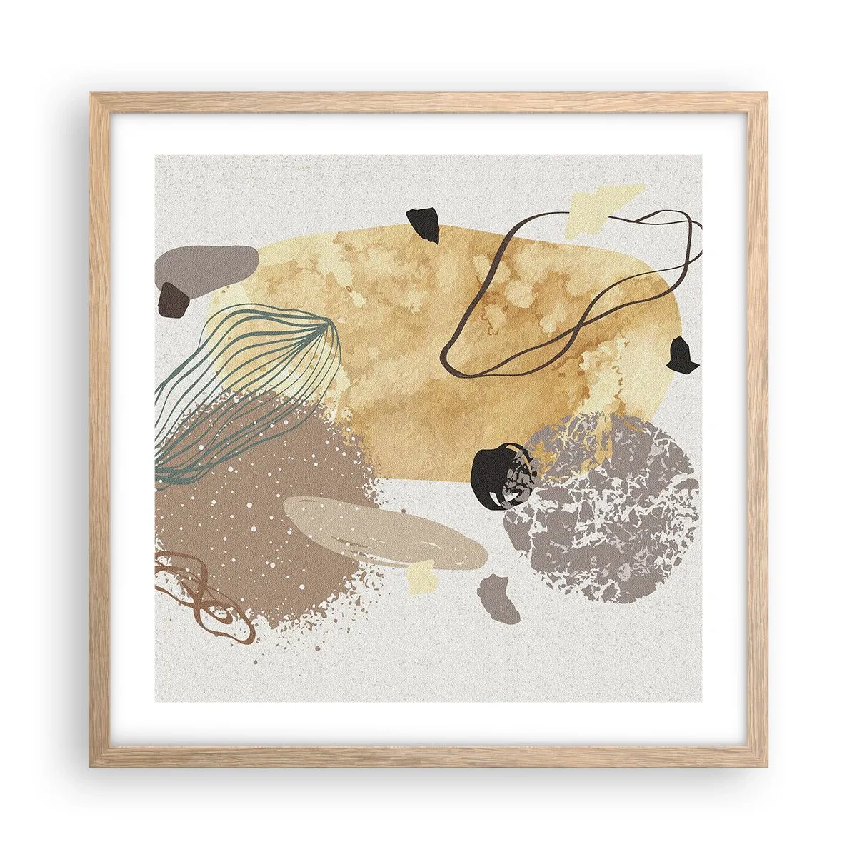 Poster in einem Rahmen aus heller Eiche - Angewandte Plumkologie - 50x50 cm