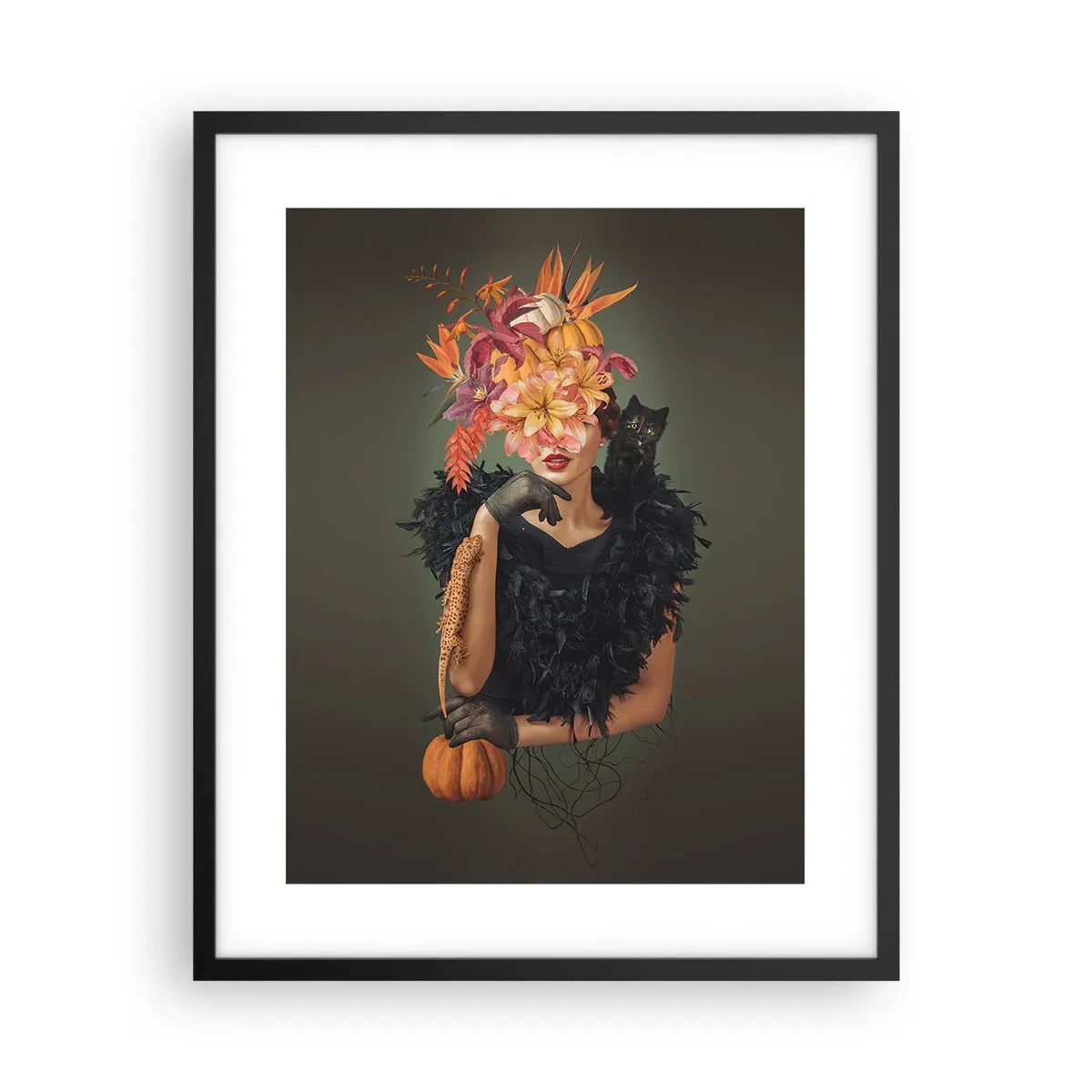 Poster in einem schwarzem Rahmen - Der Zauber einer Hexe - 40x50 cm