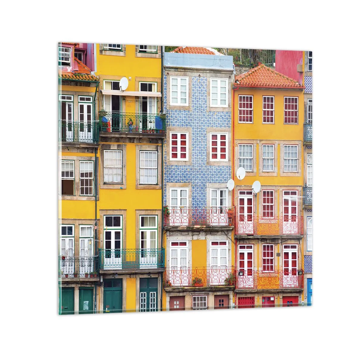 Glasbild - Bild auf glas - Farben der Altstadt - 50x50 cm