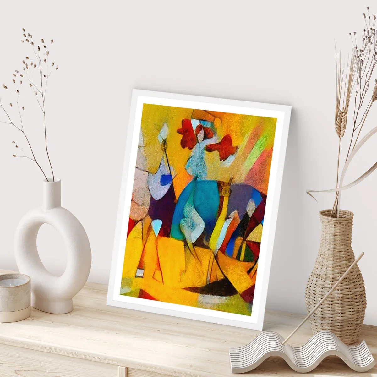 Poster in einem weißen Rahmen - Sonne - Leben - Freude - 50x70 cm