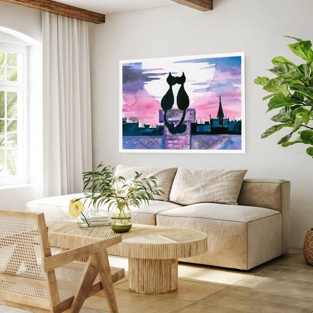 Poster - Rendez-vous unter dem Mond - 40x30 cm