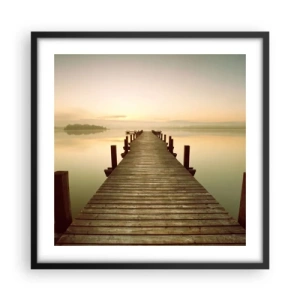 Poster in einem schwarzem Rahmen - Tagesanbruch, Morgendämmerung, Licht - 50x50 cm