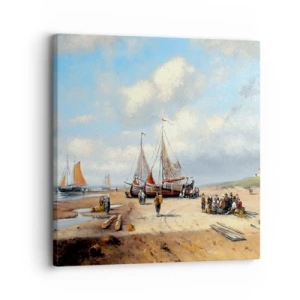 Bild auf Leinwand - Leinwandbild - Nach einem erfolgreichen Fischfang - 30x30 cm