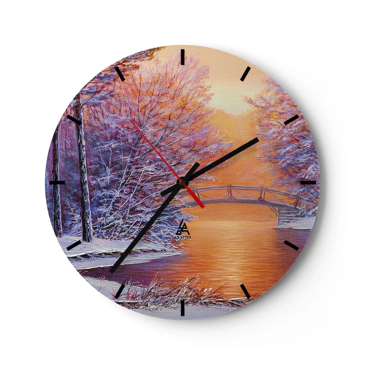 Wanduhr - Glasuhr - Treffen wir uns hier - 40x40 cm