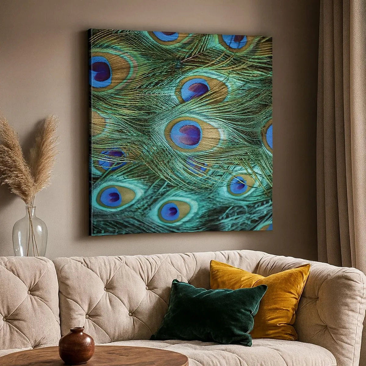 Bild auf Leinwand - Leinwandbild - Ein Blick mit Pfauenaugen - 30x30 cm