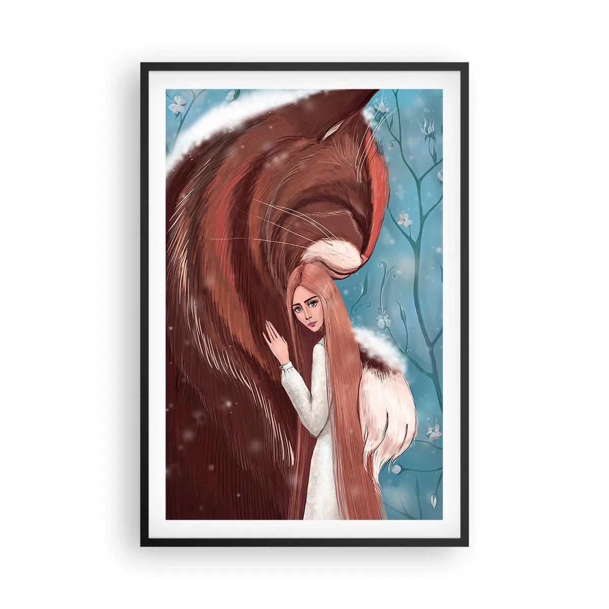 Poster in einem schwarzem Rahmen - Willkommen im Märchen - 61x91 cm