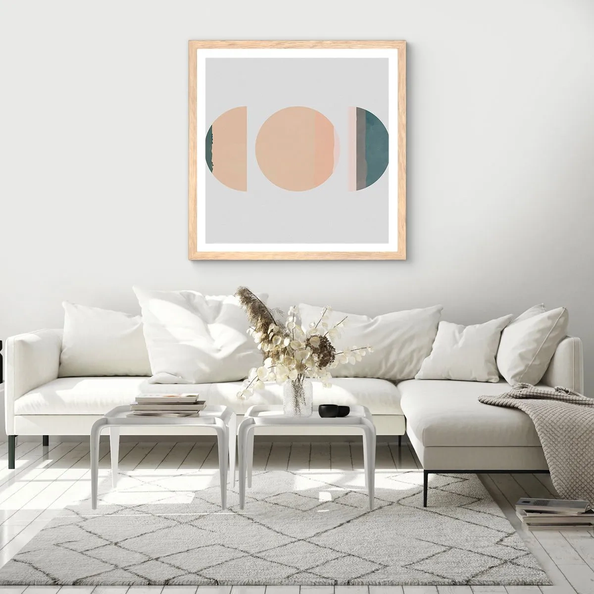 Poster in einem Rahmen aus heller Eiche - Ein Rad hinter dem anderen… - 60x60 cm