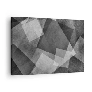 Bild auf Leinwand - Leinwandbild - Schwarz-Weiß-Abstraktion mit geometrischen Formen - 70x50cm - Das ewige Symbol für Beständigkeit und Ordnung - Moderne Wanddekoration für Wohnzimmer und Schlafzimmer ARTTOR
