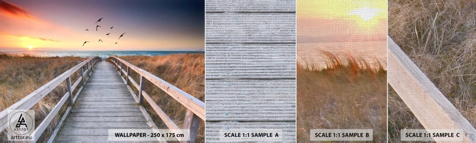 Fototapeten Muster Premium Canvas - Der Raum für Auffliegen - Landschaft, Meer, Strand - 100x30 cm