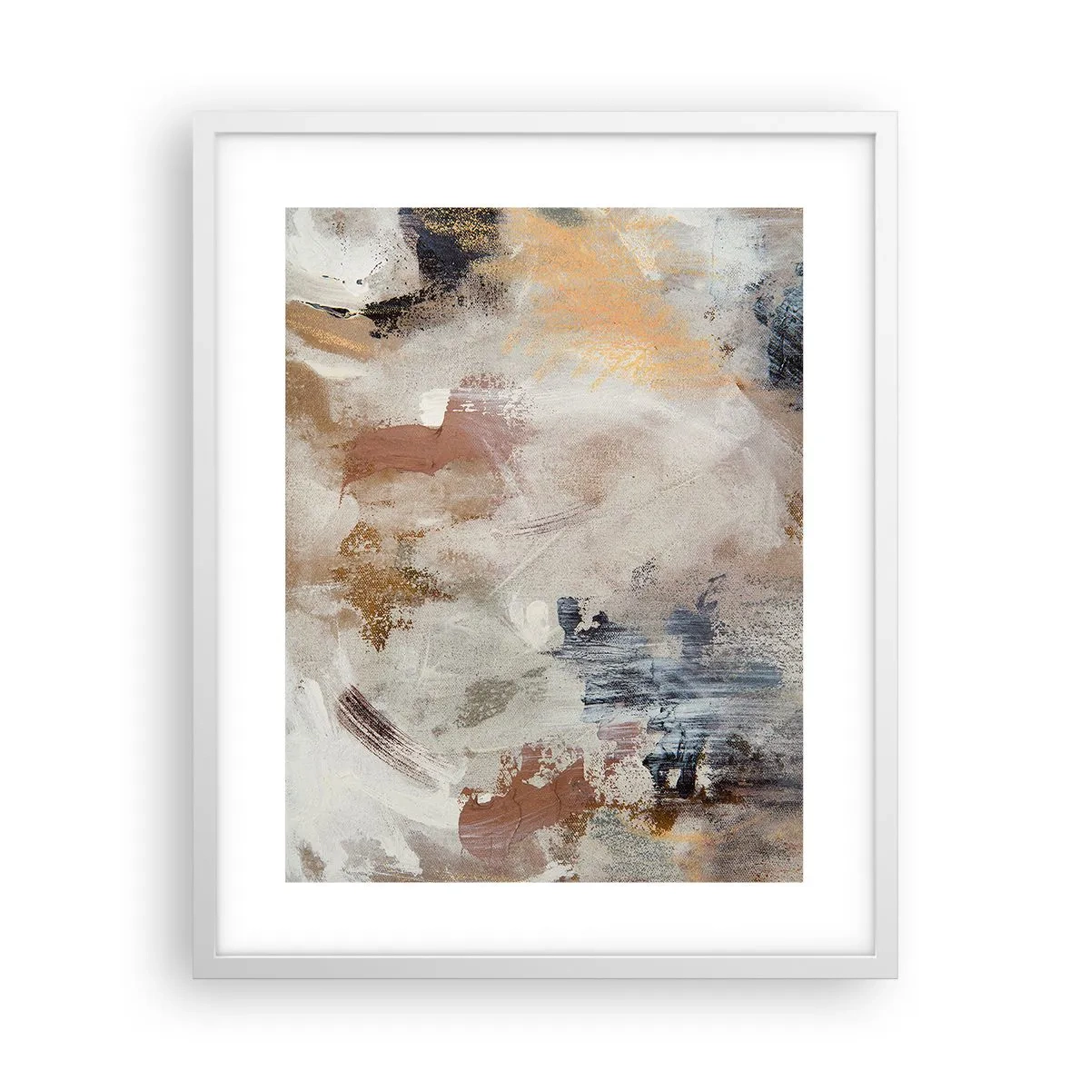 Poster in einem weißen Rahmen - Neblige Abstraktion - 40x50 cm
