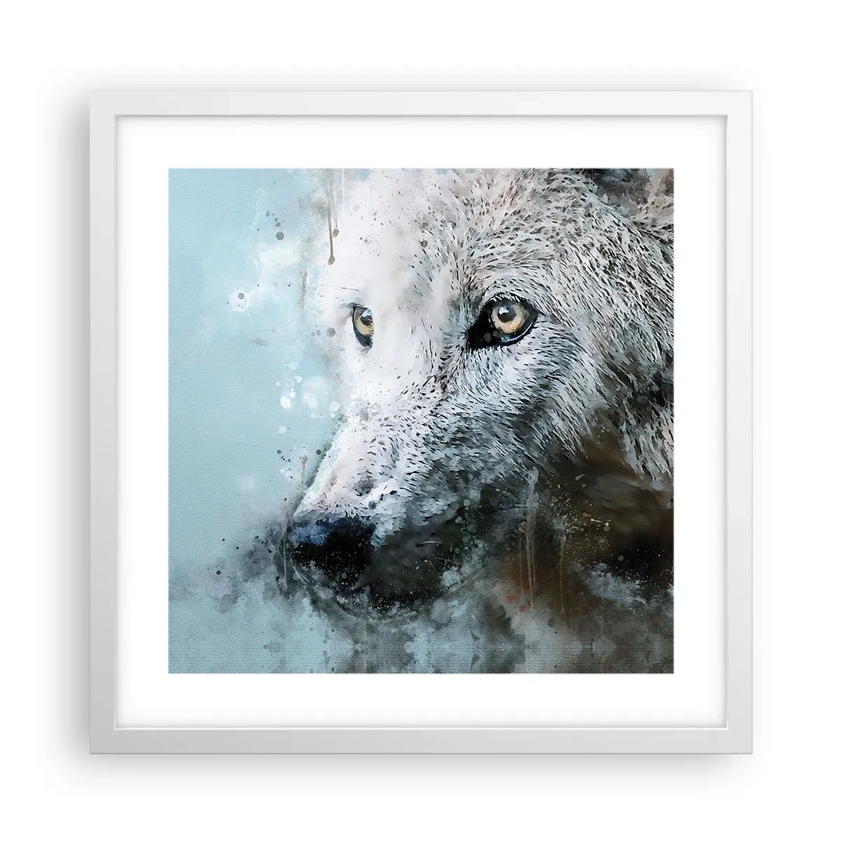 Poster in einem weißen Rahmen - Lerne die Wolfsseele kennen - 40x40 cm