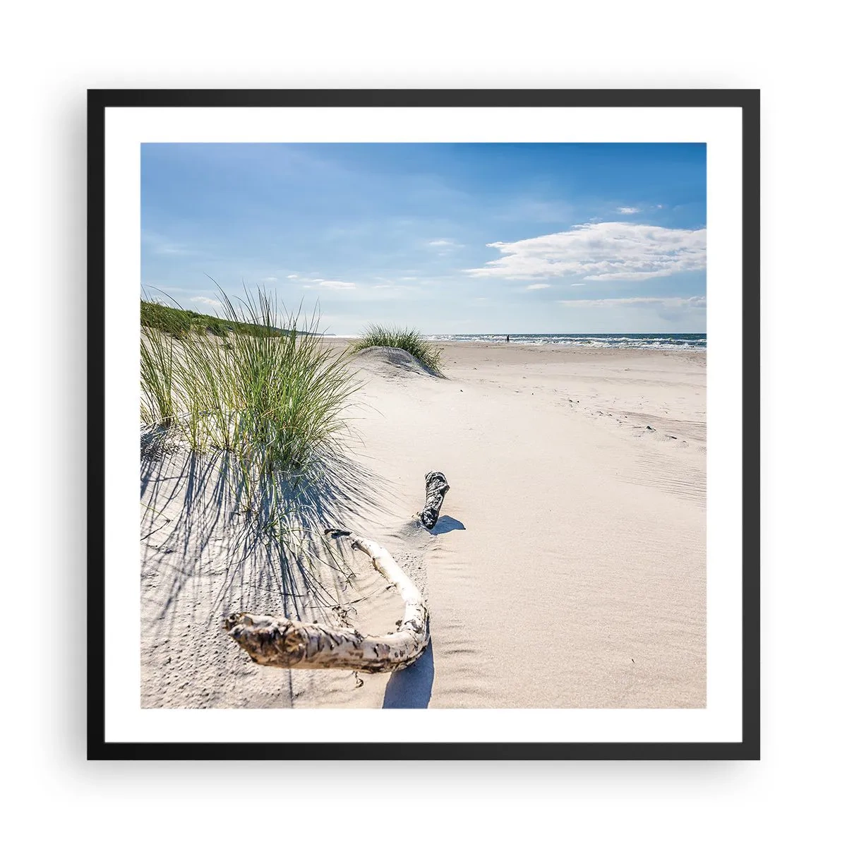 Poster in einem schwarzem Rahmen - Der schönste Strand? Ostsee-Strand - 60x60 cm