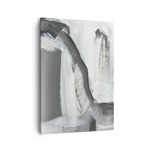 Bild auf Leinwand - Leinwandbild - Grau-weiße Abstraktion mit dynamischen Linien - 50x70cm - Entscheidender Schritt - Moderne Wanddekoration für Wohnzimmer und Schlafzimmer ARTTOR