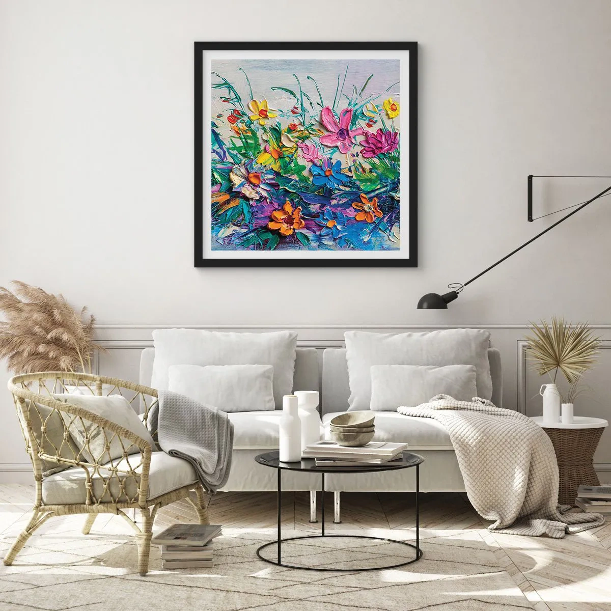 Poster in einem schwarzem Rahmen - Überhaupt kein Stillleben - 50x50 cm