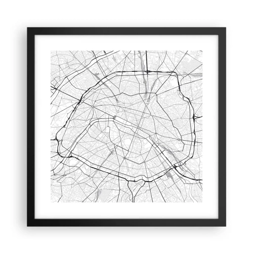 Poster in einem schwarzem Rahmen - Pariser Blume - 40x40 cm