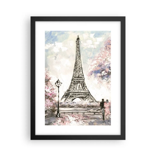 Poster in einem schwarzem Rahmen - Aprilspaziergang durch Paris - 30x40 cm