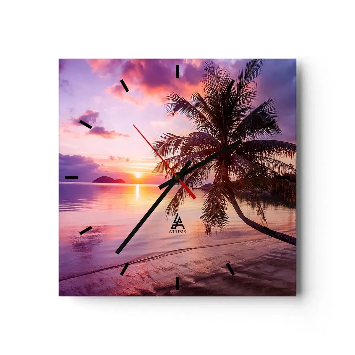 Wanduhr - Glasuhr - Behaglichkeit bis zum Horizont - 40x40 cm