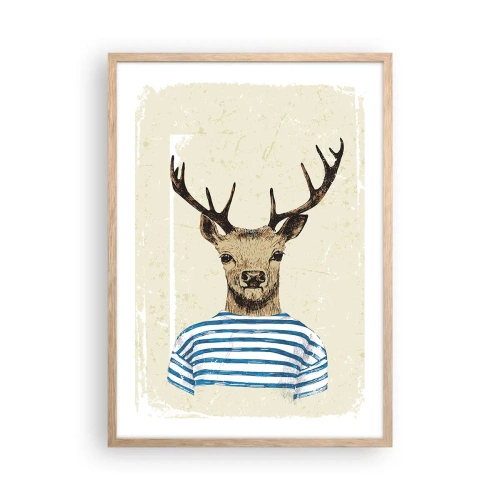 Poster in einem Rahmen aus heller Eiche - Weil ich gestreifte T-Shirts mag! - 50x70 cm