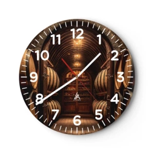 Wanduhr - Glasuhr - Stimmungsvoller Keller - 40x40 cm