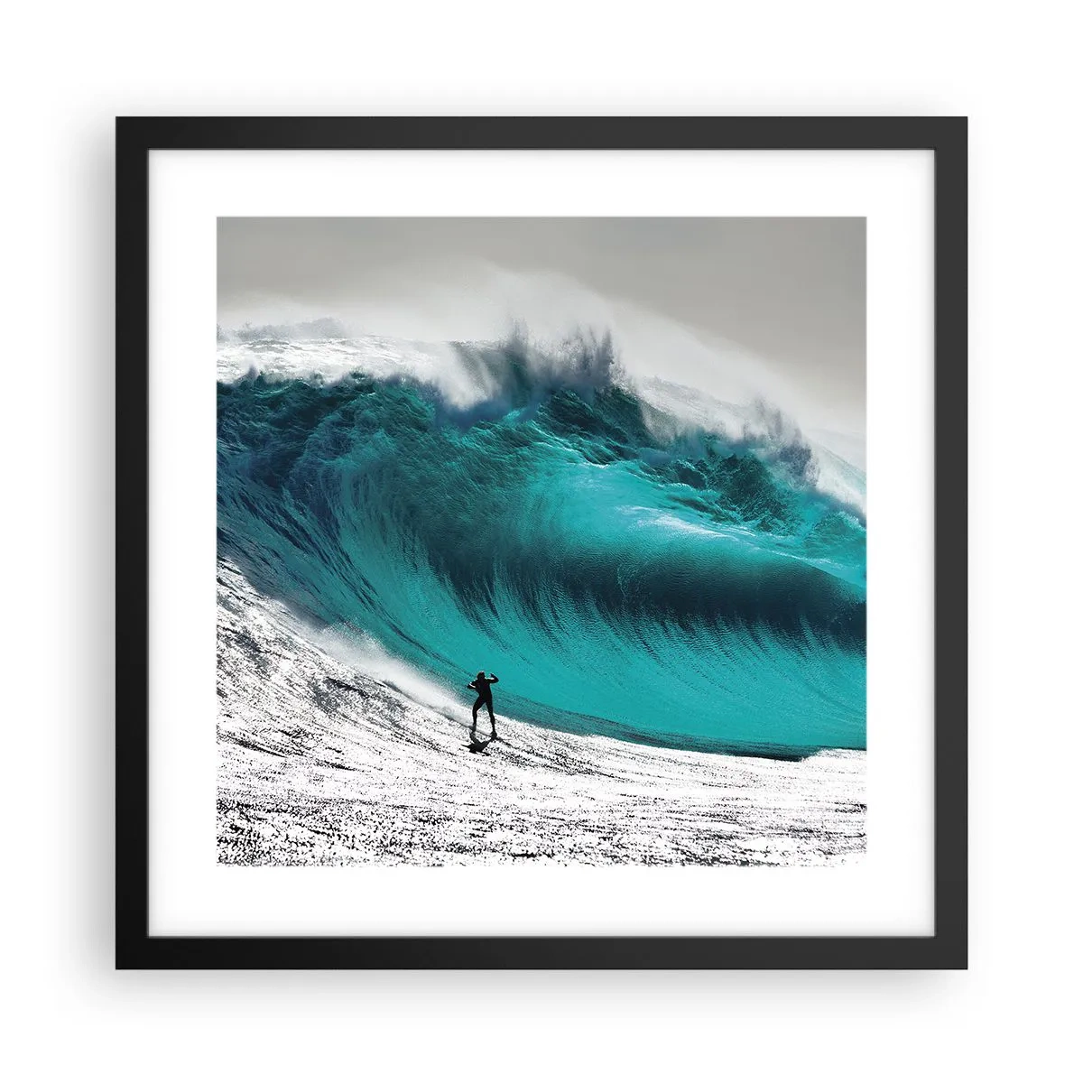 Poster in einem schwarzem Rahmen - Herausforderung angenommen - 40x40 cm