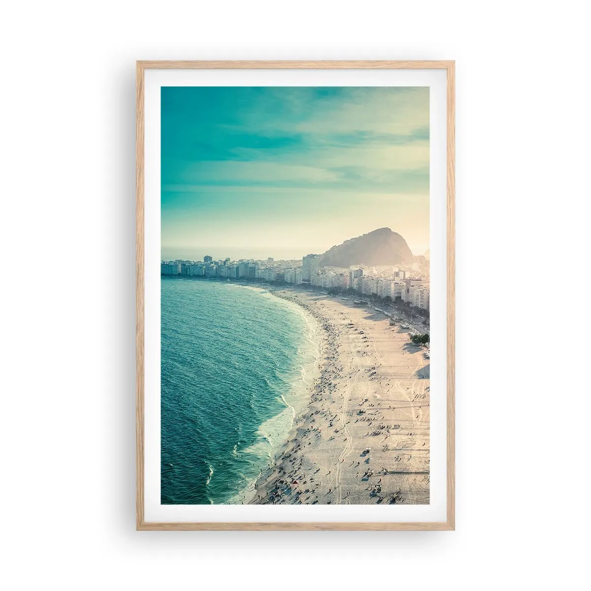 Poster in einem Rahmen aus heller Eiche - Ewiger Urlaub in Rio - 61x91 cm