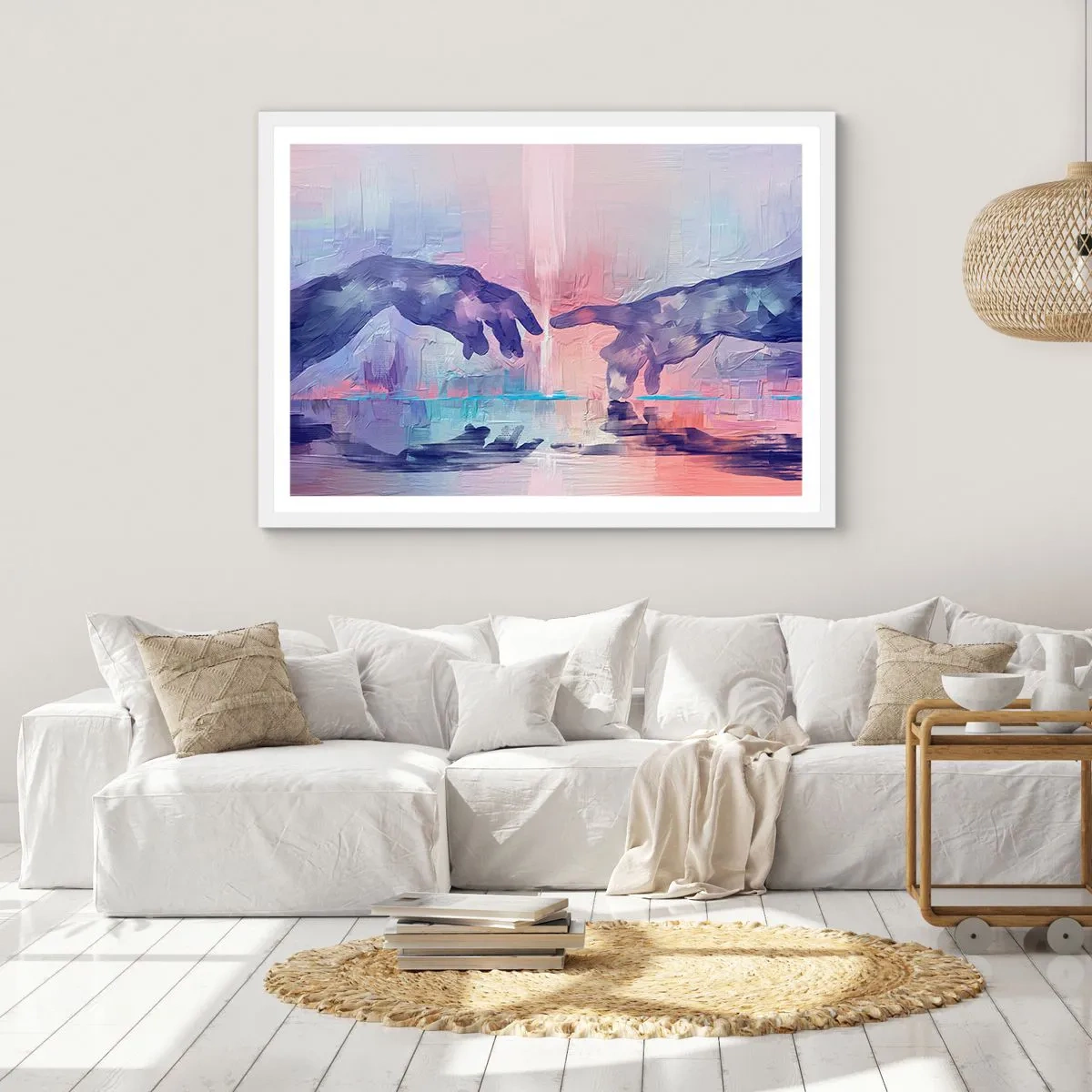 Poster in einem weißen Rahmen - Göttlicher Funke des Lebens - 50x40 cm