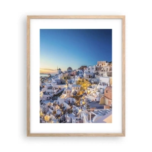 Poster in einem Rahmen aus heller Eiche - Die Essenz des Griechischen - 40x50 cm