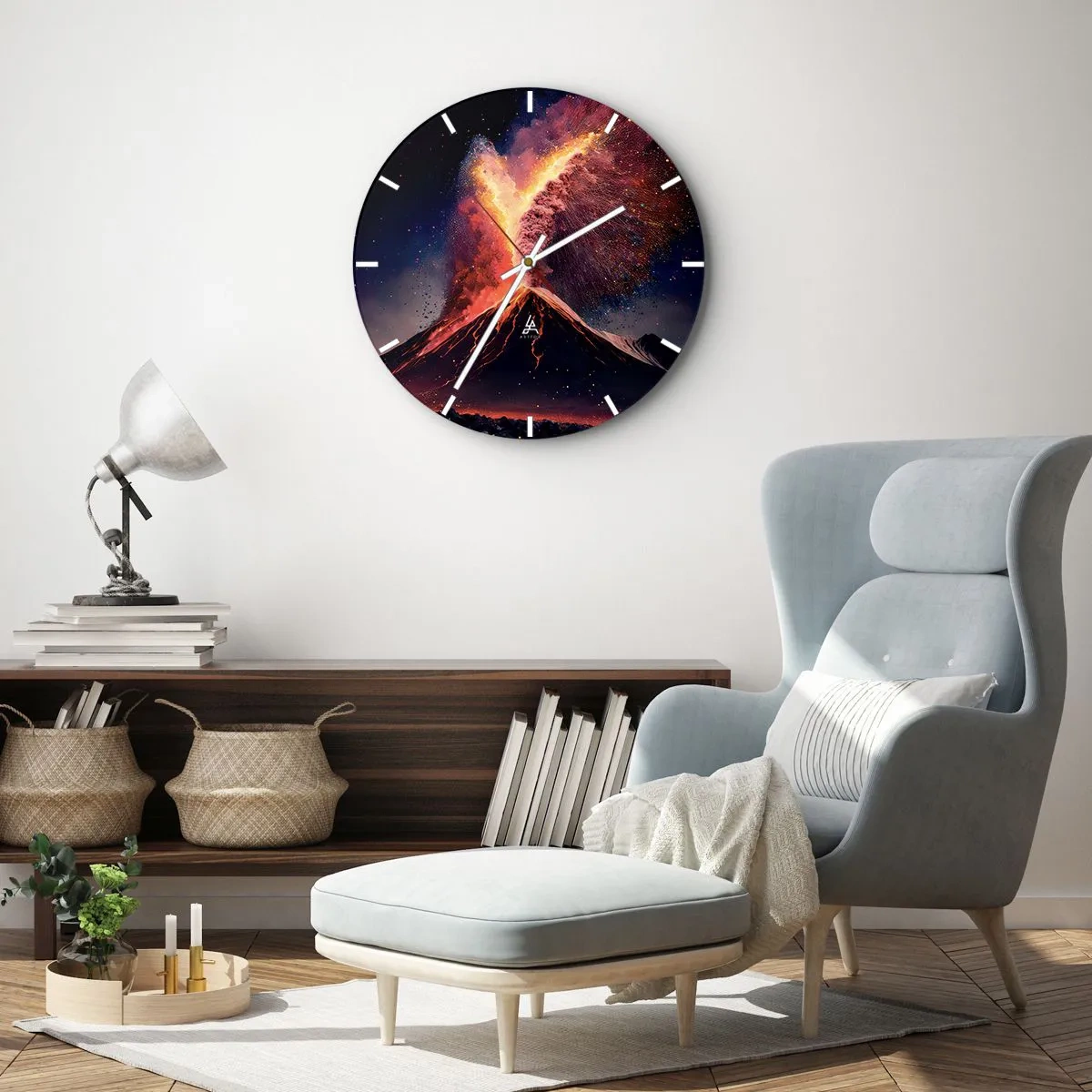 Wanduhr - Glasuhr - Schönheit und Horror - 30x30 cm