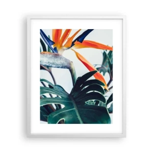 Poster in einem weißen Rahmen - Vogelbusch - 40x50 cm