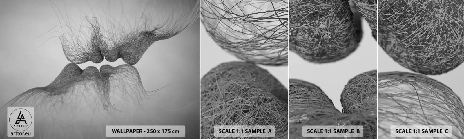 Fototapeten Muster Selbstklebend Deluxe Sticker - Kuss des Windes - Abstraktion, Grafik, Liebe - 100x30 cm