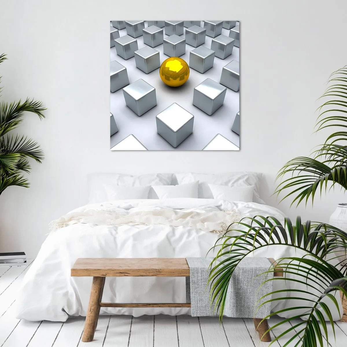 Bild auf Leinwand - Leinwandbild - Warum ich? Geometrische Zusammensetzung - 30x30 cm