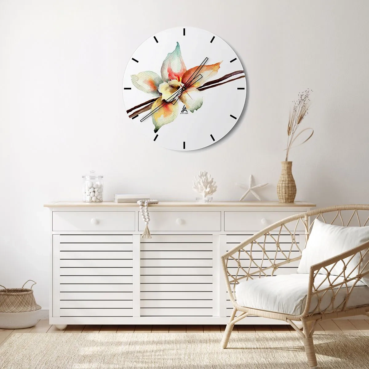 Wanduhr - Glasuhr - Süße mit Farbe verschüttet - 40x40 cm