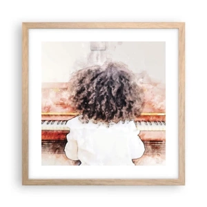 Poster in einem Rahmen aus heller Eiche - In der neuen Welt - 40x40 cm