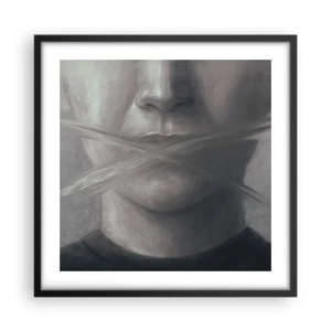 Poster in einem schwarzem Rahmen - Ohne ein Wort - 50x50 cm